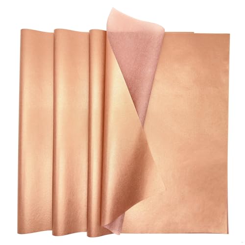 MORAINJAY 60 Blatt Roségold Seidenpapier, Transparentpapier, Krepppapier, für Basteln, Verpacken, Geschenkpapier für Geburtstag, Hochzeit, Weihnachten, Halloween (50x70cm) von MORAINJAY