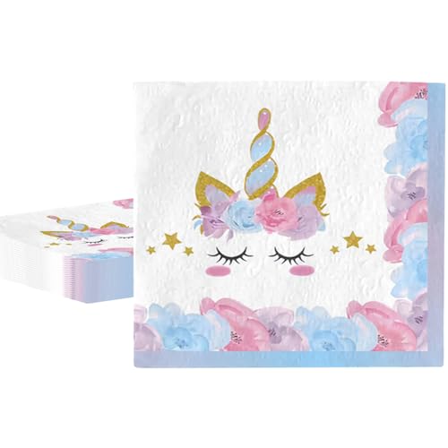 MORAINJAY Einhorn Geburtstag Servietten, 20 Stück Lila Prinzessinnen Party Servietten Tischdeko, 33x33cm Papierservietten Paper Napkins, Kindergeburtstag Party Zubehör für Mädchen Deko Tischserviette MORAINJAY Einhorn Geburtstag Servietten, 20 Stück Lila Prinzessinnen Party Servietten Tischdeko, 33x33cm Papierservietten Paper Napkins, Kindergeburtstag Party Zubehör für Mädchen Deko Tischserviette von MORAINJAY