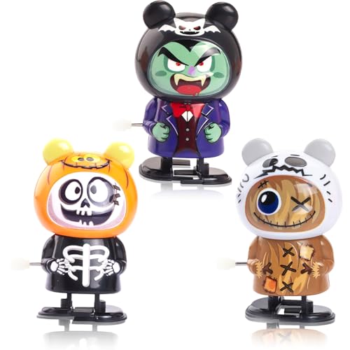 3Pcs Halloween Aufziehspielzeug, Wind Up Spielzeug Mitgebsel Uhrwerk Lauf Spring Spielzeug Süßes Oder Saures, Mini Halloween Figuren Uhrwerkspielzeug für Halloween Party Deko Kinder Geschenk Goody Bag 3Pcs Halloween Aufziehspielzeug, Wind Up Spielzeug Mitgebsel Uhrwerk Lauf Spring Spielzeug Süßes Oder Saures, Mini Halloween Figuren Uhrwerkspielzeug für Halloween Party Deko Kinder Geschenk Goody Bag von MORAINJAY