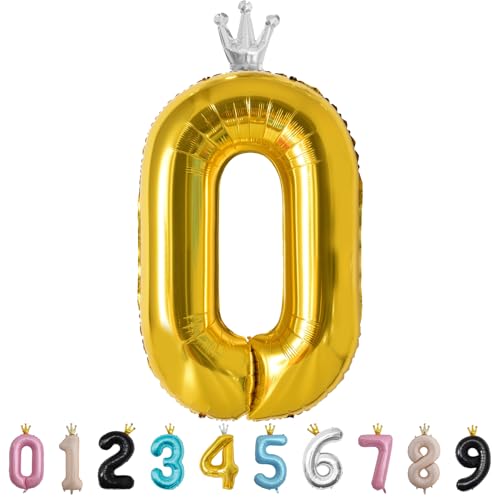 Luftballon Zahl 0 Gold, 101cm Riesen Zahlenballon Nummer 0 1 2 3 4 5 6 7 8 9 10 16 18 21 30 40 50 60 70 80 90 100, 40" Groß Folienballons für Hochzeit Jubiläum, Geburtstagsballons Party Dekoration Luftballon Zahl 0 Gold, 101cm Riesen Zahlenballon Nummer 0 1 2 3 4 5 6 7 8 9 10 16 18 21 30 40 50 60 70 80 90 100, 40" Groß Folienballons für Hochzeit Jubiläum, Geburtstagsballons Party Dekoration von MORAINJAY