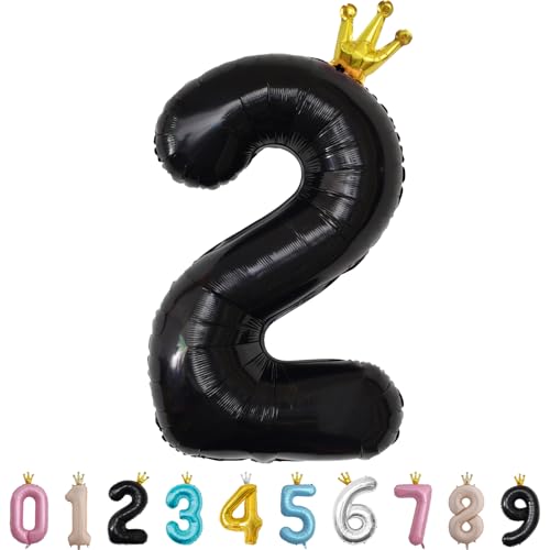 Luftballon Zahl 2 Schwarz, 101cm Riesen Zahlenballon Nummer 0 1 2 3 4 5 6 7 8 9 10 16 18 21 30 40 50 60 70 80 90 100, 40" Groß Folienballons für Hochzeit Jubiläum, Geburtstagsballons Party Dekoration Luftballon Zahl 2 Schwarz, 101cm Riesen Zahlenballon Nummer 0 1 2 3 4 5 6 7 8 9 10 16 18 21 30 40 50 60 70 80 90 100, 40" Groß Folienballons für Hochzeit Jubiläum, Geburtstagsballons Party Dekoration von MORAINJAY