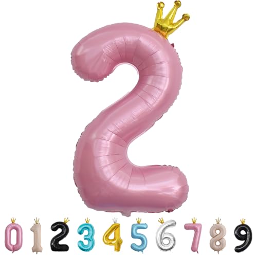 Luftballon Zahl 2 Rosa, 101cm Riesen Zahlenballon Nummer 0 1 2 3 4 5 6 7 8 9 10 16 18 21 30 40 50 60 70 80 90 100, 40" Groß Folienballons für Hochzeit Jubiläum, Geburtstagsballons Party Dekoration Luftballon Zahl 2 Rosa, 101cm Riesen Zahlenballon Nummer 0 1 2 3 4 5 6 7 8 9 10 16 18 21 30 40 50 60 70 80 90 100, 40" Groß Folienballons für Hochzeit Jubiläum, Geburtstagsballons Party Dekoration von MORAINJAY
