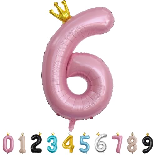 Luftballon Zahl 6 Rosa, 101cm Riesen Zahlenballon Nummer 0 1 2 3 4 5 6 7 8 9 10 16 18 21 30 40 50 60 70 80 90 100, 40" Groß Folienballons für Hochzeit Jubiläum, Geburtstagsballons Party Dekoration Luftballon Zahl 6 Rosa, 101cm Riesen Zahlenballon Nummer 0 1 2 3 4 5 6 7 8 9 10 16 18 21 30 40 50 60 70 80 90 100, 40" Groß Folienballons für Hochzeit Jubiläum, Geburtstagsballons Party Dekoration von MORAINJAY