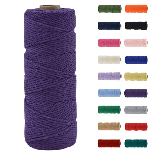 Makramee Garn 2mm, Makramee Garn Dunkelviolett, Makramee Baumwollgarn 2mmx100m, Baumwollkordel Natur, Baumwoll Bastelschnur für Basteln Stricken Boho Deko DIY Handwerk Wandbehang Wohnzimmer Balkon Makramee Garn 2mm, Makramee Garn Dunkelviolett, Makramee Baumwollgarn 2mmx100m, Baumwollkordel Natur, Baumwoll Bastelschnur für Basteln Stricken Boho Deko DIY Handwerk Wandbehang Wohnzimmer Balkon von MORAINJAY