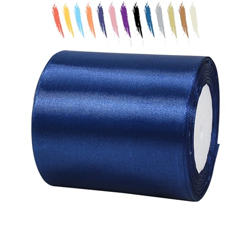 Navyblau 100mm Satinband 23 Meter, Polyesterband, verschönern Sie Ihre Bastelarbeiten und Feiern, ideal für Geschenkverpackungen, Dekorationen, Hochzeitsautoband, Bänder zum Basteln Navyblau 100mm Satinband 23 Meter, Polyesterband, verschönern Sie Ihre Bastelarbeiten und Feiern, ideal für Geschenkverpackungen, Dekorationen, Hochzeitsautoband, Bänder zum Basteln von MORAINJAY