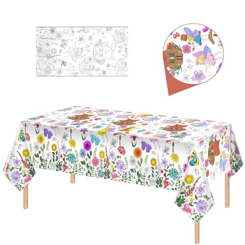 Papier Tischdecke zum Ausmalen,137x274cm Ausmaltischdecke zum Kinder Beschäftigung,Rechteck Wasserdicht Rätsel Tischdecke,Blume Schmetterling Thema Partydekorationen beim Kindergeburtstag Papier Tischdecke zum Ausmalen,137x274cm Ausmaltischdecke zum Kinder Beschäftigung,Rechteck Wasserdicht Rätsel Tischdecke,Blume Schmetterling Thema Partydekorationen beim Kindergeburtstag von MORAINJAY