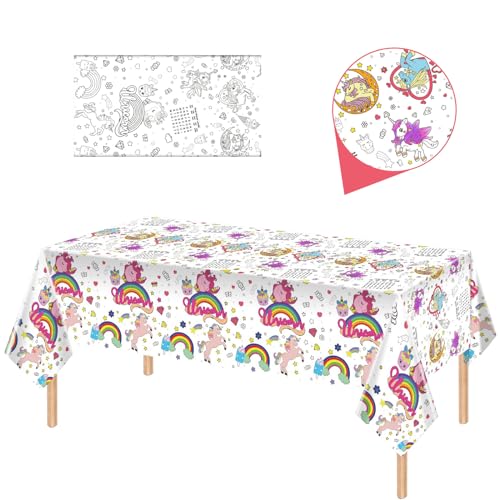 Papier Tischdecke zum Ausmalen,137x274cm Ausmaltischdecke zum Kinder Beschäftigung,Rechteck Wasserdicht Rätsel Tischdecke,Einhörner Thema Partydekorationen beim Kindergeburtstag Papier Tischdecke zum Ausmalen,137x274cm Ausmaltischdecke zum Kinder Beschäftigung,Rechteck Wasserdicht Rätsel Tischdecke,Einhörner Thema Partydekorationen beim Kindergeburtstag von MORAINJAY