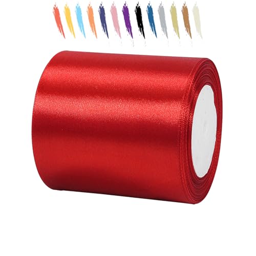 Rot 100mm Satinband 23 Meter, Polyesterband, verschönern Sie Ihre Bastelarbeiten und Feiern, ideal für Geschenkverpackungen, Dekorationen, Hochzeitsautoband, Bänder zum Basteln Rot 100mm Satinband 23 Meter, Polyesterband, verschönern Sie Ihre Bastelarbeiten und Feiern, ideal für Geschenkverpackungen, Dekorationen, Hochzeitsautoband, Bänder zum Basteln von MORAINJAY