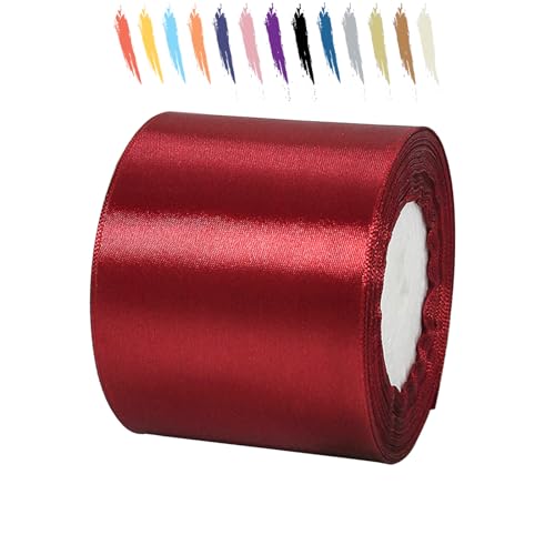 Rotwein 75mm Satinband 23 Meter, Polyesterband, verschönern Sie Ihre Bastelarbeiten und Feiern, ideal für Geschenkverpackungen, Dekorationen, Hochzeitsautoband, Bänder zum Basteln Rotwein 75mm Satinband 23 Meter, Polyesterband, verschönern Sie Ihre Bastelarbeiten und Feiern, ideal für Geschenkverpackungen, Dekorationen, Hochzeitsautoband, Bänder zum Basteln von MORAINJAY