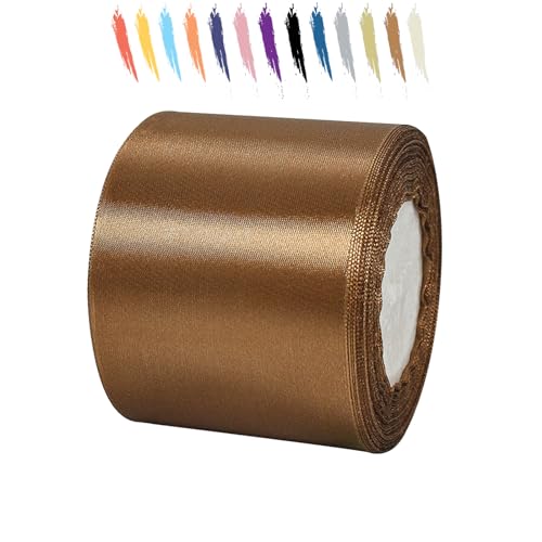 Schokolade 75mm Satinband 23 Meter, Polyesterband, verschönern Sie Ihre Bastelarbeiten und Feiern, ideal für Geschenkverpackungen, Dekorationen, Hochzeitsautoband, Bänder zum Basteln Schokolade 75mm Satinband 23 Meter, Polyesterband, verschönern Sie Ihre Bastelarbeiten und Feiern, ideal für Geschenkverpackungen, Dekorationen, Hochzeitsautoband, Bänder zum Basteln von MORAINJAY