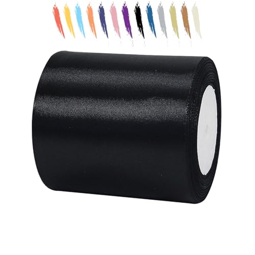 Schwarz 100mm Satinband 23 Meter, Polyesterband, verschönern Sie Ihre Bastelarbeiten und Feiern, ideal für Geschenkverpackungen, Dekorationen, Hochzeitsautoband, Bänder zum Basteln Schwarz 100mm Satinband 23 Meter, Polyesterband, verschönern Sie Ihre Bastelarbeiten und Feiern, ideal für Geschenkverpackungen, Dekorationen, Hochzeitsautoband, Bänder zum Basteln von MORAINJAY