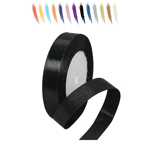 Schwarz 15mm Satinband 23 Meter, Polyesterband, verschönern Sie Ihre Bastelarbeiten und Feiern, ideal für Geschenkverpackungen, Dekorationen, Hochzeitsautoband, Bänder zum Basteln Schwarz 15mm Satinband 23 Meter, Polyesterband, verschönern Sie Ihre Bastelarbeiten und Feiern, ideal für Geschenkverpackungen, Dekorationen, Hochzeitsautoband, Bänder zum Basteln von MORAINJAY