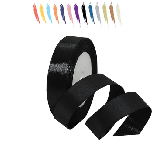 Schwarz 20mm Satinband 23 Meter, Polyesterband, verschönern Sie Ihre Bastelarbeiten und Feiern, ideal für Geschenkverpackungen, Dekorationen, Hochzeitsautoband, Bänder zum Basteln Schwarz 20mm Satinband 23 Meter, Polyesterband, verschönern Sie Ihre Bastelarbeiten und Feiern, ideal für Geschenkverpackungen, Dekorationen, Hochzeitsautoband, Bänder zum Basteln von MORAINJAY