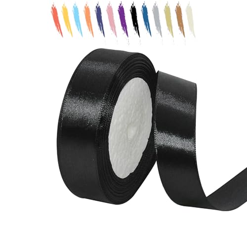 Schwarz 25mm Satinband 23 Meter, Polyesterband, verschönern Sie Ihre Bastelarbeiten und Feiern, ideal für Geschenkverpackungen, Dekorationen, Hochzeitsautoband, Bänder zum Basteln Schwarz 25mm Satinband 23 Meter, Polyesterband, verschönern Sie Ihre Bastelarbeiten und Feiern, ideal für Geschenkverpackungen, Dekorationen, Hochzeitsautoband, Bänder zum Basteln von MORAINJAY