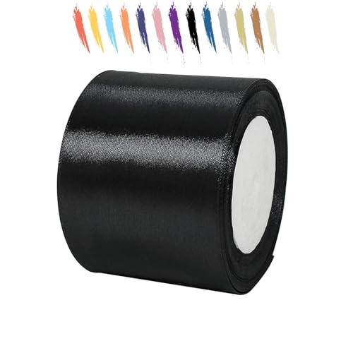 Schwarz 75mm Satinband 23 Meter, Polyesterband, verschönern Sie Ihre Bastelarbeiten und Feiern, ideal für Geschenkverpackungen, Dekorationen, Hochzeitsautoband, Bänder zum Basteln Schwarz 75mm Satinband 23 Meter, Polyesterband, verschönern Sie Ihre Bastelarbeiten und Feiern, ideal für Geschenkverpackungen, Dekorationen, Hochzeitsautoband, Bänder zum Basteln von MORAINJAY