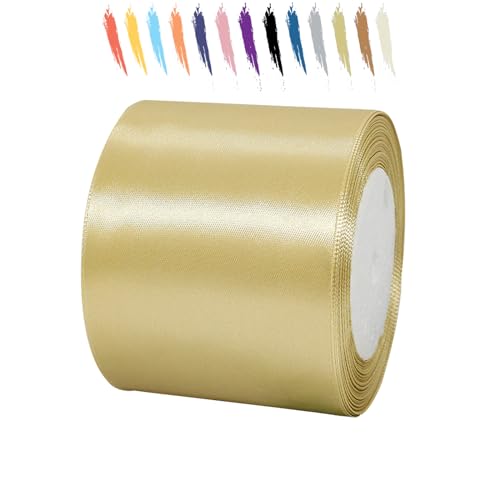Tyrannengold 75mm Satinband 23 Meter, Polyesterband, verschönern Sie Ihre Bastelarbeiten und Feiern, ideal für Geschenkverpackungen, Dekorationen, Hochzeitsautoband, Bänder zum Basteln Tyrannengold 75mm Satinband 23 Meter, Polyesterband, verschönern Sie Ihre Bastelarbeiten und Feiern, ideal für Geschenkverpackungen, Dekorationen, Hochzeitsautoband, Bänder zum Basteln von MORAINJAY