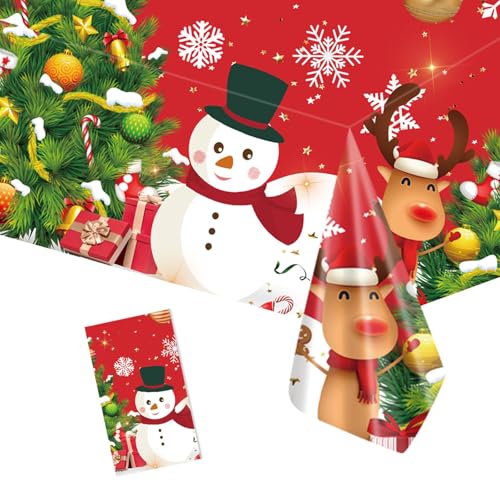 Weihnachten Tischdecke, Rote Weihnachtsläufer Rechteckige 137x274cm, Weihnachtstischdecke Xmas Wasserabweisend Tischtuch Tischläufer für Weihnachts Party Küche Hochzeit Festlich Tischdekoration Weihnachten Tischdecke, Rote Weihnachtsläufer Rechteckige 137x274cm, Weihnachtstischdecke Xmas Wasserabweisend Tischtuch Tischläufer für Weihnachts Party Küche Hochzeit Festlich Tischdekoration von MORAINJAY