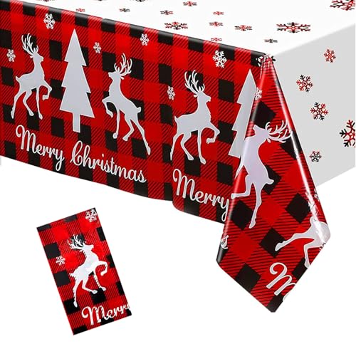 Weihnachten Tischdecke,Karierter Hirsch Weihnachtsläufer Rechteckige 137x274cm,Weihnachtstischdecke Xmas Wasserabweisend Tischtuch Tischläufer für Weihnachts Party Küche Hochzeit Festlich Tischdekor Weihnachten Tischdecke,Karierter Hirsch Weihnachtsläufer Rechteckige 137x274cm,Weihnachtstischdecke Xmas Wasserabweisend Tischtuch Tischläufer für Weihnachts Party Küche Hochzeit Festlich Tischdekor von MORAINJAY