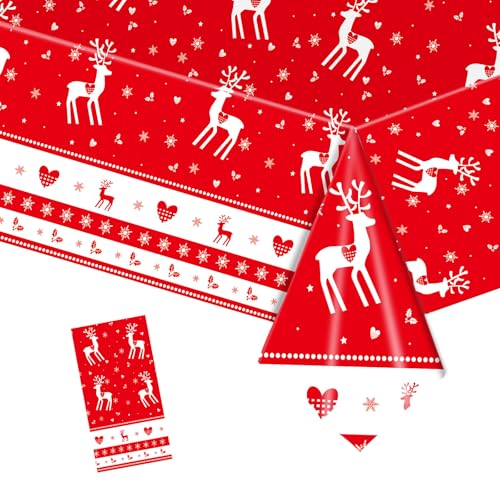 Weihnachten Tischdecke,Roter Hirsch Weihnachtsläufer Rechteckige 137x274cm,Weihnachtstischdecke Xmas Wasserabweisend Tischtuch Tischläufer für Weihnachts Party Küche Hochzeit Festlich Tischdekoration Weihnachten Tischdecke,Roter Hirsch Weihnachtsläufer Rechteckige 137x274cm,Weihnachtstischdecke Xmas Wasserabweisend Tischtuch Tischläufer für Weihnachts Party Küche Hochzeit Festlich Tischdekoration von MORAINJAY