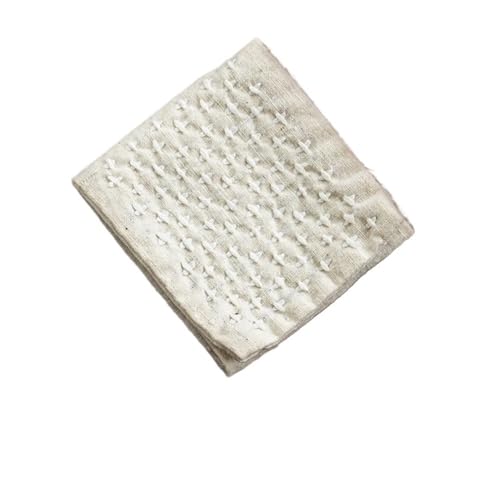 Handgefertigtes Geschirrtuch aus Baumwollleinen, japanischer Stil, Tischservietten, Teezeremonie, Pflanzenbeizen, Serviertuch, Zubehör (Kreuz-Reisweiß) von MORENTSU