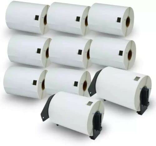 10X selbstklebende Einzeletiketten (103 mm x 164 mm, geeignet für Brother QL-1050, QL-1050N, QL-1060N, QL-1100, QL-1110NWB) schwarz auf weiß (Papier) 2-Halter (1800 Etiketten) von MORRENT