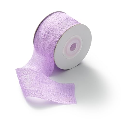 MORSUNBELA Chiffonband Lila Geschenkband Breit Seidenband Schleifenband Lila Hochzeit Dekoband, 38 mm x 23 m von MORSUNBELA