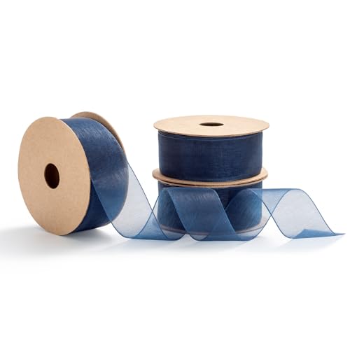 MORSUNBELA Geschenkband Königsblau,Organzaband,25 mm X 9 m,Schleifenband Breit Dekoband Seidenband,Navy blau MORSUNBELA Geschenkband Königsblau,Organzaband,25 mm X 9 m,Schleifenband Breit Dekoband Seidenband,Navy blau von MORSUNBELA