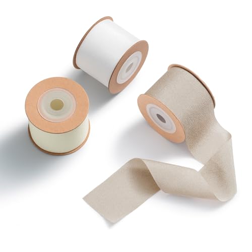 MORSUNBELA Geschenkband Schleifenband Breit Hochzeit Seidenband Bänder Dekoband Stoff 3,8 cm x 9 m,3 Rolls MORSUNBELA Geschenkband Schleifenband Breit Hochzeit Seidenband Bänder Dekoband Stoff 3,8 cm x 9 m,3 Rolls von MORSUNBELA