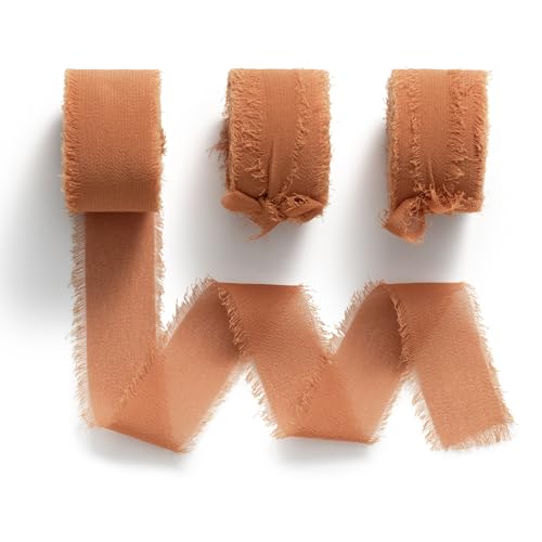 MORSUNBELA Geschenkband Terracotta Schleifenband Hochzeit Band Chiffon Stoffband 19 m x 25 mm Geschenk Chiffonband MORSUNBELA Geschenkband Terracotta Schleifenband Hochzeit Band Chiffon Stoffband 19 m x 25 mm Geschenk Chiffonband von MORSUNBELA