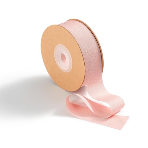 MORSUNBELA Rosa Geschenkband Breit 2,5 cm x 23 m Schleifenband Hochzeit Seidenband Dekoband Stoff von MORSUNBELA
