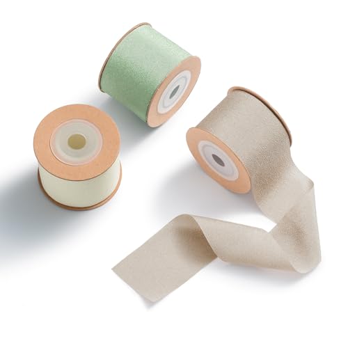 MORSUNBELA Schleifenband Geschenkband Bänder Dekoband Breit Hochzeit Seidenband Stoff 3,8 cm x 9 m,3 Rolls MORSUNBELA Schleifenband Geschenkband Bänder Dekoband Breit Hochzeit Seidenband Stoff 3,8 cm x 9 m,3 Rolls von MORSUNBELA
