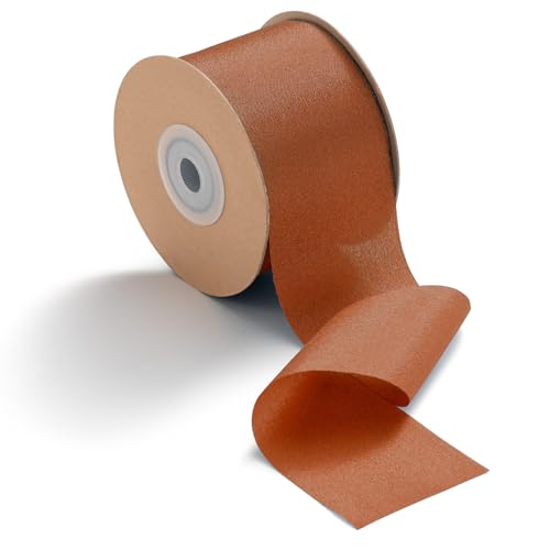 MORSUNBELA Schleifenband Terracotta Geschenkband Chiffonband Hochzeit Dekoband Breit Seidenband Schleifen 5 cm x 23 m von MORSUNBELA