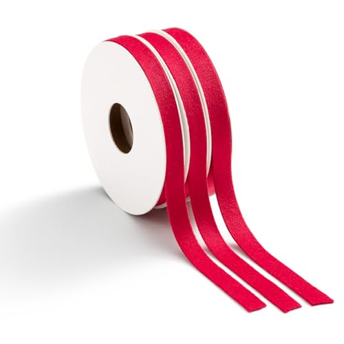MORSUNBELA Samtband 3 Rollen 10mm x 4,5 M Geschenkband, Rot Schleifenband Hochzeit Dekoband, Samtbänder für Hochzeit Party Valentinstag Geburtstag Geschenke von MORSUNBELA