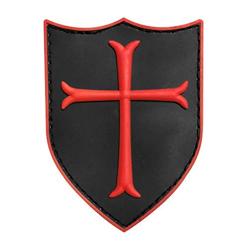 MORTHOME M Templar Crusader's Cross US Navy Seals Moral PVC 3D Rubber Touch Fastener Patch (rot) von MORTHOME M