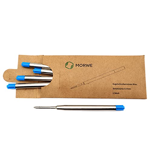 MORWE – Kugelschreiberminen blau/ 5er Set Großraum Minen G2 passend für viele Kugelschreiber/Kugelschreiber-Minen aus Metall für nachfüllbare, nachhaltige Kugelschreiber blaue Tinte MORWE – Kugelschreiberminen blau/ 5er Set Großraum Minen G2 passend für viele Kugelschreiber/Kugelschreiber-Minen aus Metall für nachfüllbare, nachhaltige Kugelschreiber blaue Tinte von MORWE