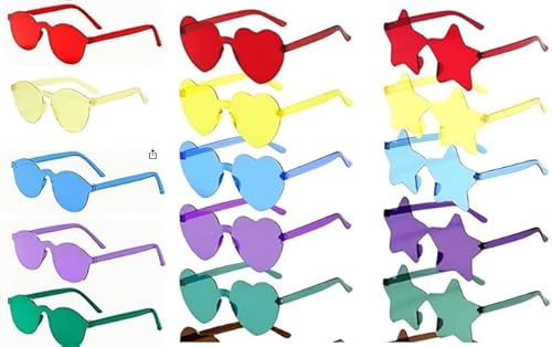 MOSNOW 15pcs Party Sonnenbrillen Set, Stern Herz Sonnenbrille, Kreise Sonnenbrillen, Lustige Partybrillen für Fasching, Karneval, Geburtstagsparty, Party Zubehör für Kinder und Erwachsene MOSNOW 15pcs Party Sonnenbrillen Set, Stern Herz Sonnenbrille, Kreise Sonnenbrillen, Lustige Partybrillen für Fasching, Karneval, Geburtstagsparty, Party Zubehör für Kinder und Erwachsene von MOSNOW