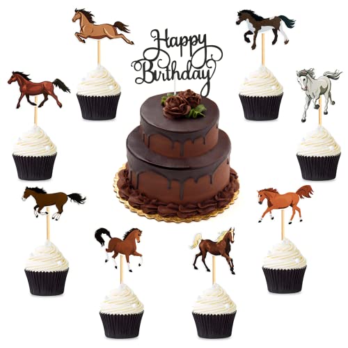 MOSNOW Pferde Cake Topper Horse Kindergeburtstag Tortendeko Pferd Cupcake Dekoration 8 Arten Kuchendeckel mit 1 Schwarz Glitter Happy Birthday Kuchendeko Tortenstecker Geburtstag MOSNOW Pferde Cake Topper Horse Kindergeburtstag Tortendeko Pferd Cupcake Dekoration 8 Arten Kuchendeckel mit 1 Schwarz Glitter Happy Birthday Kuchendeko Tortenstecker Geburtstag von MOSNOW