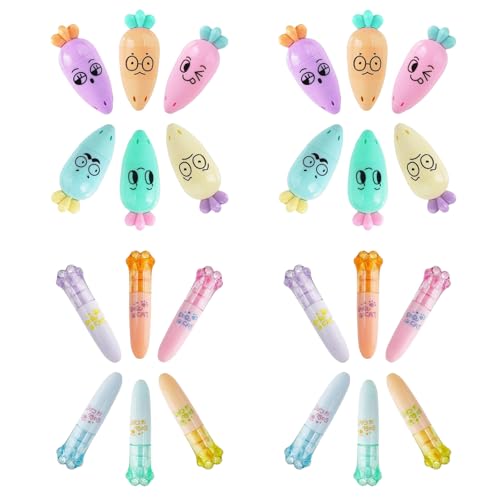 Niedlich Cartoon Textmarker Set 24 Stück Kids Highlighter Marker Kreativer Trendige Pastell Mehrzweck Markierungsstifte Süße Stifte Leuchtmarker Katzenkralle Karotte Form Für Schule, Party, Kinder Niedlich Cartoon Textmarker Set 24 Stück Kids Highlighter Marker Kreativer Trendige Pastell Mehrzweck Markierungsstifte Süße Stifte Leuchtmarker Katzenkralle Karotte Form Für Schule, Party, Kinder von MOSTEDE