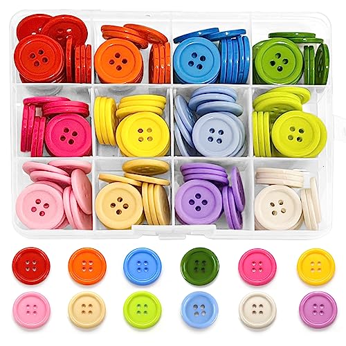 MOSTFUN 180 Stück Bunte Groß Knöpfe, 20mm 12 Farben Harz Rund Knöpfe mit Aufbewahrungsbox für DIY Basteln Nähen Scrapbooking und Dekorieren MOSTFUN 180 Stück Bunte Groß Knöpfe, 20mm 12 Farben Harz Rund Knöpfe mit Aufbewahrungsbox für DIY Basteln Nähen Scrapbooking und Dekorieren von MOSTFUN