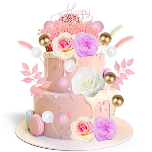 36 Stück Tortendeko Blumen Boho Tortendeko, Künstliche Rosenblüten Blätter Palmenfächer Getrocknete Gräser Kuchenbällchen Kuchenkarte, Wiederverwendbare DekoTorte für Party Hochzeit Geburtstag 36 Stück Tortendeko Blumen Boho Tortendeko, Künstliche Rosenblüten Blätter Palmenfächer Getrocknete Gräser Kuchenbällchen Kuchenkarte, Wiederverwendbare DekoTorte für Party Hochzeit Geburtstag von MOSTFUN