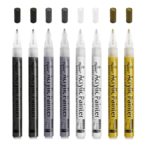 MOSTFUN Schwarz Weiß Gold Silber Acrylstifte, 8Pcs 0,7 mm Acrylstifte Marker Stifte Permanent Marker Stifte Wasserfest Stifte für Steine Holz Papier Glas Kunststoff Keramik Leder DIY Fotoalbum MOSTFUN Schwarz Weiß Gold Silber Acrylstifte, 8Pcs 0,7 mm Acrylstifte Marker Stifte Permanent Marker Stifte Wasserfest Stifte für Steine Holz Papier Glas Kunststoff Keramik Leder DIY Fotoalbum von MOSTFUN