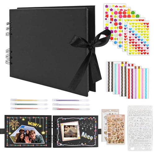 MOSTFUN Scrapbook Fotoalben, DIY Erinnerungsalbum 100 Seiten Fotoalbum Bastelpapier mit Scrapbook Zubehör Paare Scrapbook Baby Scrapbook für Jahrestag, Hochzeit, Reisen, Babyparty, Schwarz MOSTFUN Scrapbook Fotoalben, DIY Erinnerungsalbum 100 Seiten Fotoalbum Bastelpapier mit Scrapbook Zubehör Paare Scrapbook Baby Scrapbook für Jahrestag, Hochzeit, Reisen, Babyparty, Schwarz von MOSTFUN