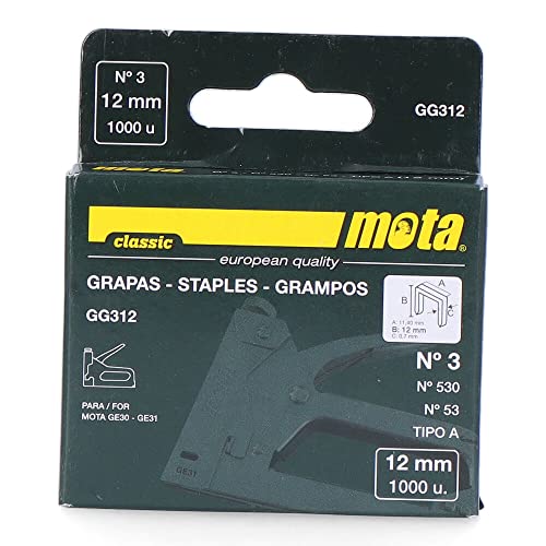 Heftklammern Nummer 3 12 mm 1000 UNI GG312 MOTA Heftklammern Nummer 3 12 mm 1000 UNI GG312 MOTA von MOTA