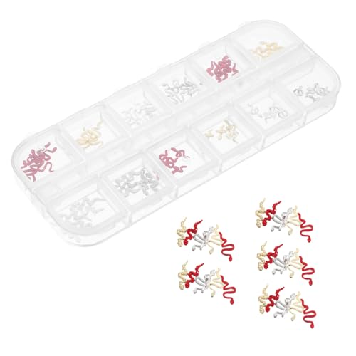 MOTHNUR 1 Schachtel Nagel charms Schlangendesign Nagel deko Metall nagelsteinen in Aufbewahrungsbox Vielseitige Nail Art Accessoires für Frauen DIY Nagelverzierung von MOTHNUR