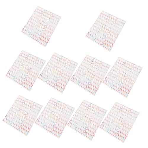 MOTHNUR 10 Blatt Bunte Wasserfeste Namensetiketten aus Vinyl Bögen mit Beschriftbaren Selbstklebenden Blanko Aufklebern für Klassifizierung Handschriftliche Beschriftung Langlebig und von MOTHNUR