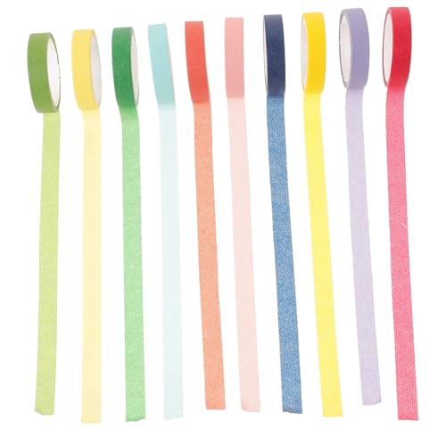MOTHNUR 10 Rollen Washi Tape Handreißbares Dekoratives Klebeband für DIY Scrapbooking Tagebuch Planer Regenbogenfarben Vielseitige Bastelstreifen für Kreative Hand account zubehör von MOTHNUR