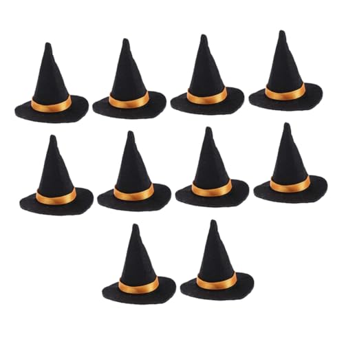 MOTHNUR 10 Stück Teiliges Mini Hexenhüte Weinflaschenaufsätze Halloween Deko Schwarz Festliche Tischdekoration für Party Weinflaschen Halloween Atmosphäre von MOTHNUR