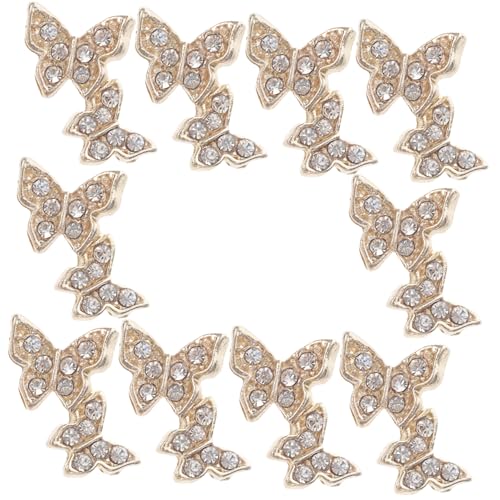 MOTHNUR 10 Stück Teiliges Schmetterling Nail Art Charms Strasssteine für Damen Maniküre Vielseitige Nageldekorationen für Nägel Handyhüllen Kleidung und DIY Zubehör von MOTHNUR