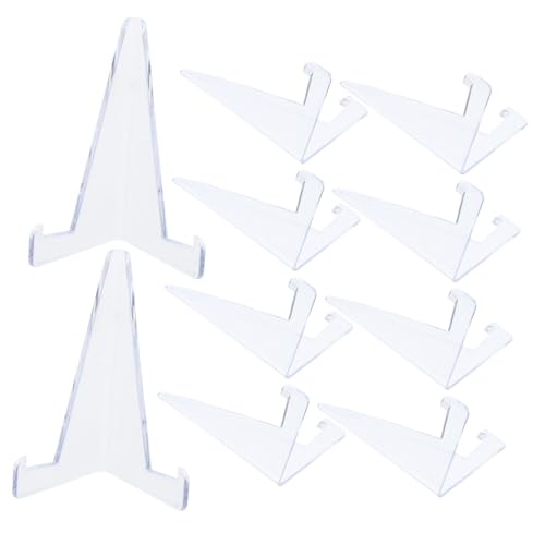 MOTHNUR 10 Stück Teiliges Transparentes Kunststoff display Staffeleien für Spielkarten und Münzen Dekorativer Kartenhalter Stabiles Design für Tischaufsteller Sammler und Ausstellungen von MOTHNUR