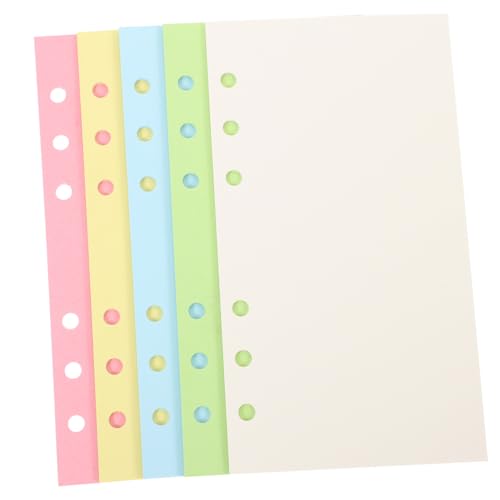 MOTHNUR 100 Blatt Blanko Nachfüllpapier Buntes Ringbuch Papier Glattes Schreibpapier für Notizen Journaling Planer Nachfüllung Geeignet für Büro und Schule von MOTHNUR